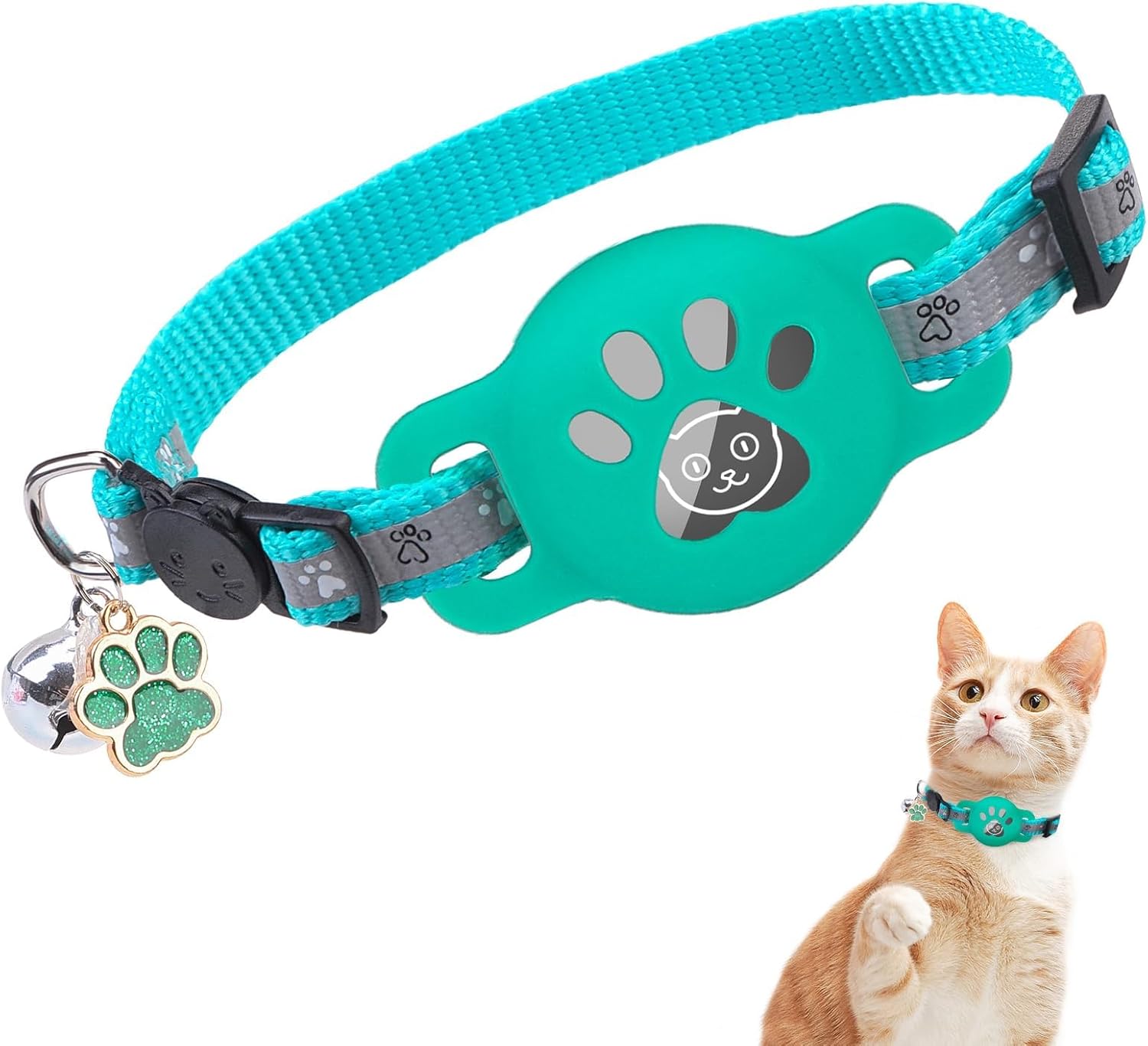 Adjustable Breakaway Cat Collar with AirTag Holder and Bell - Safe & Stylish - Abbycart