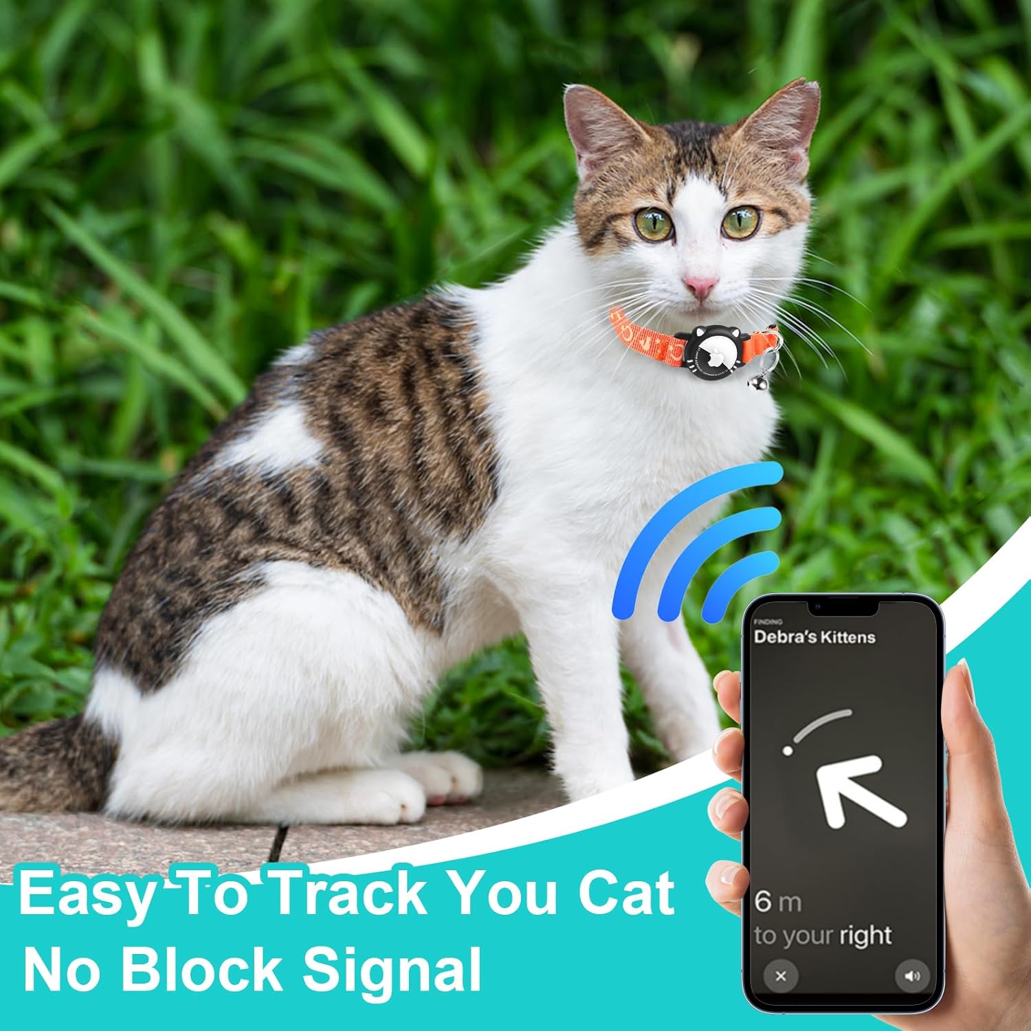 Air Tag Cat Collar Reflective Breakaway with Bell Adjustable