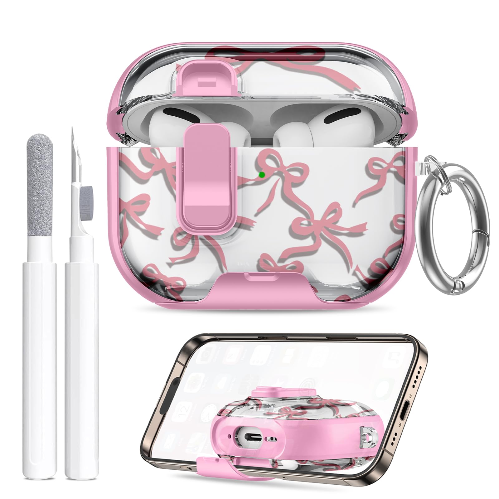 AirPods Pro 3 Case Shockproof Cover with Stand & Keychain