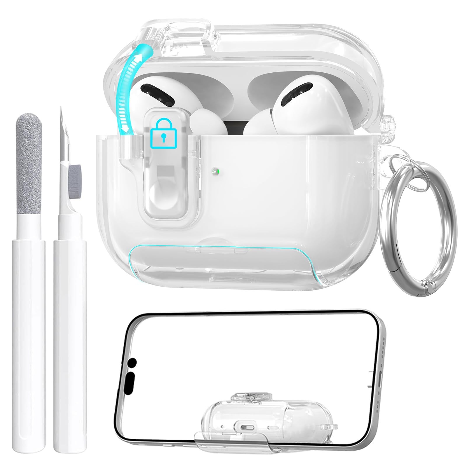 AirPods Pro 3 Case Shockproof Cover with Stand & Keychain