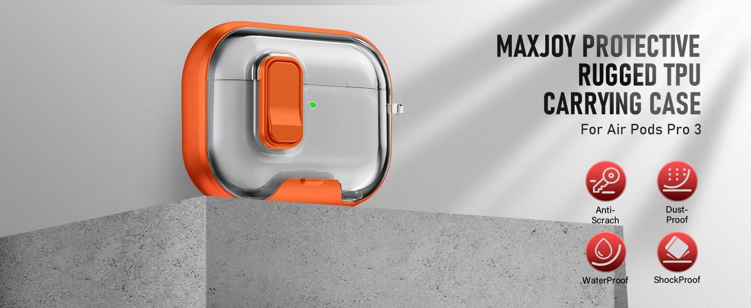 AirPods Pro 3 Case Shockproof Cover with Stand & Keychain