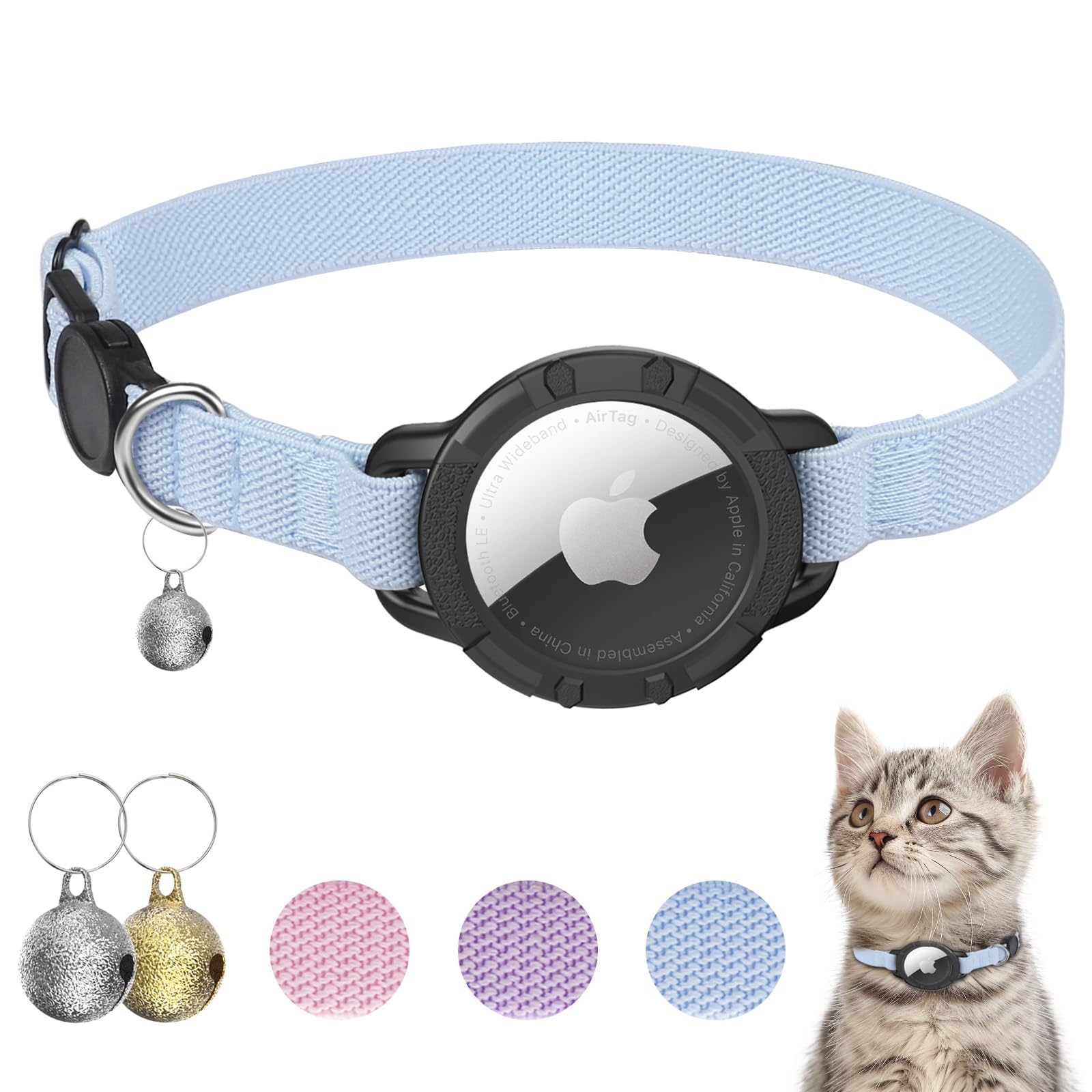 AirTag Cat Collar – Breakaway GPS Collar with Bell for Cats - Abbycart