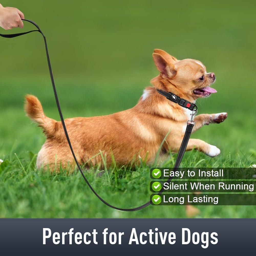 AirTag Dog Collar with AirTag Holder Compatible for Air Tag, Reflective Soft Padded, Safety Locking Buckle, Adjustable Nylon for Small Medium Large Dogs (Black,S)