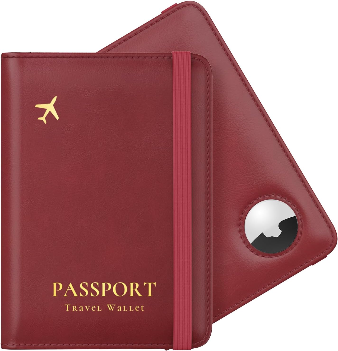 AirTag Leather Passport Holder - RFID Blocking Slim Travel Wallet for Men & Women - Abbycart