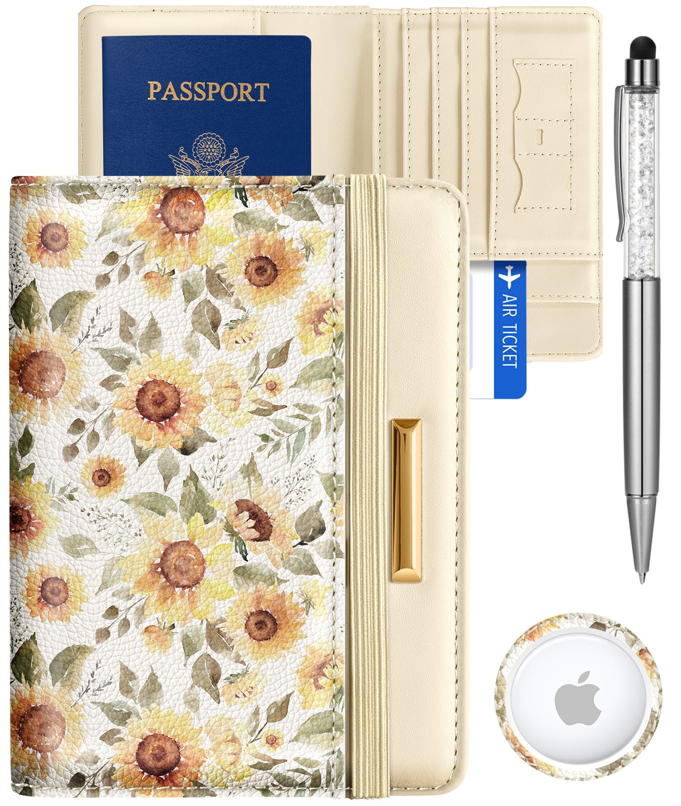 AirTag Passport Holder – RFID Blocking Leather Travel Wallet - Abbycart