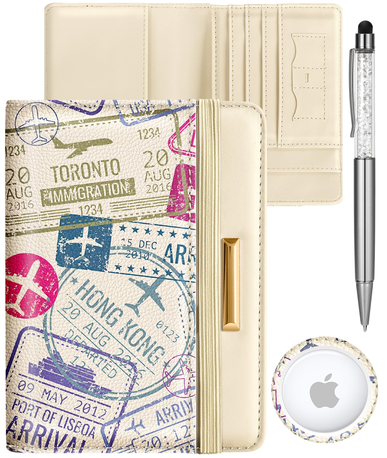 AirTag Passport Holder – RFID Blocking Leather Travel Wallet - Abbycart