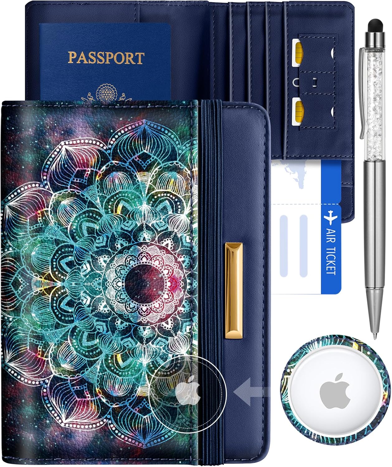 AirTag Passport Holder – RFID Blocking Leather Travel Wallet - Abbycart