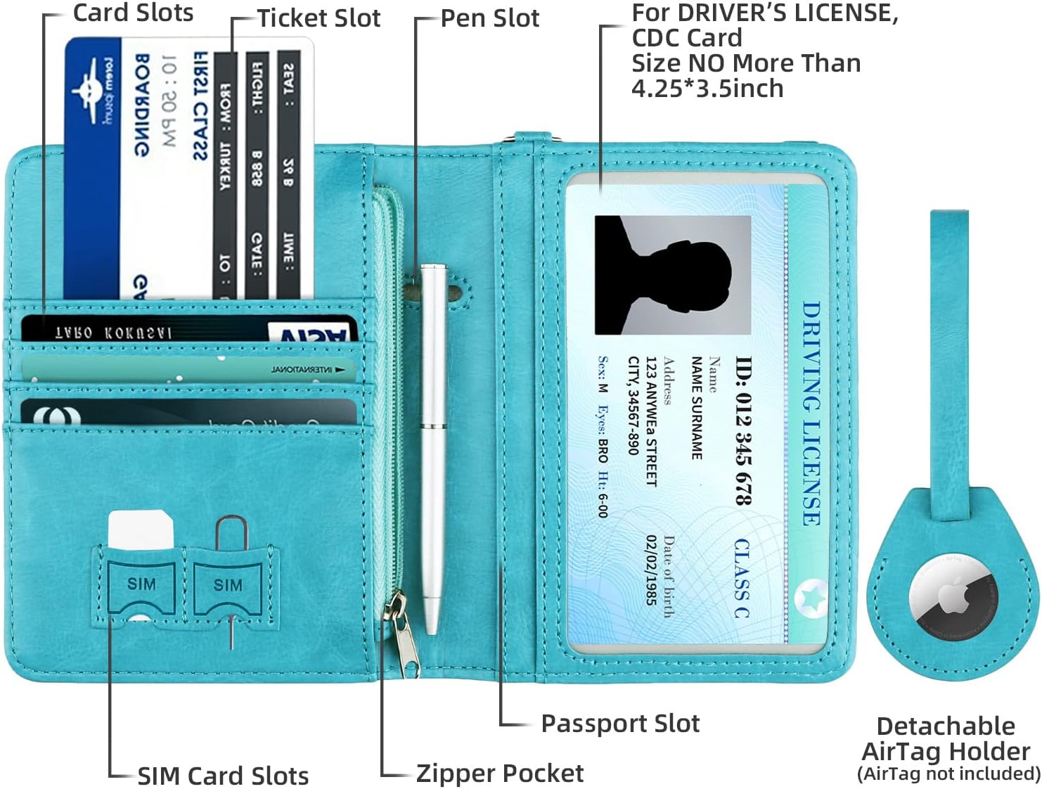 AirTag Passport Holder – RFID Blocking Travel Wallet for Men & Women - Abbycart