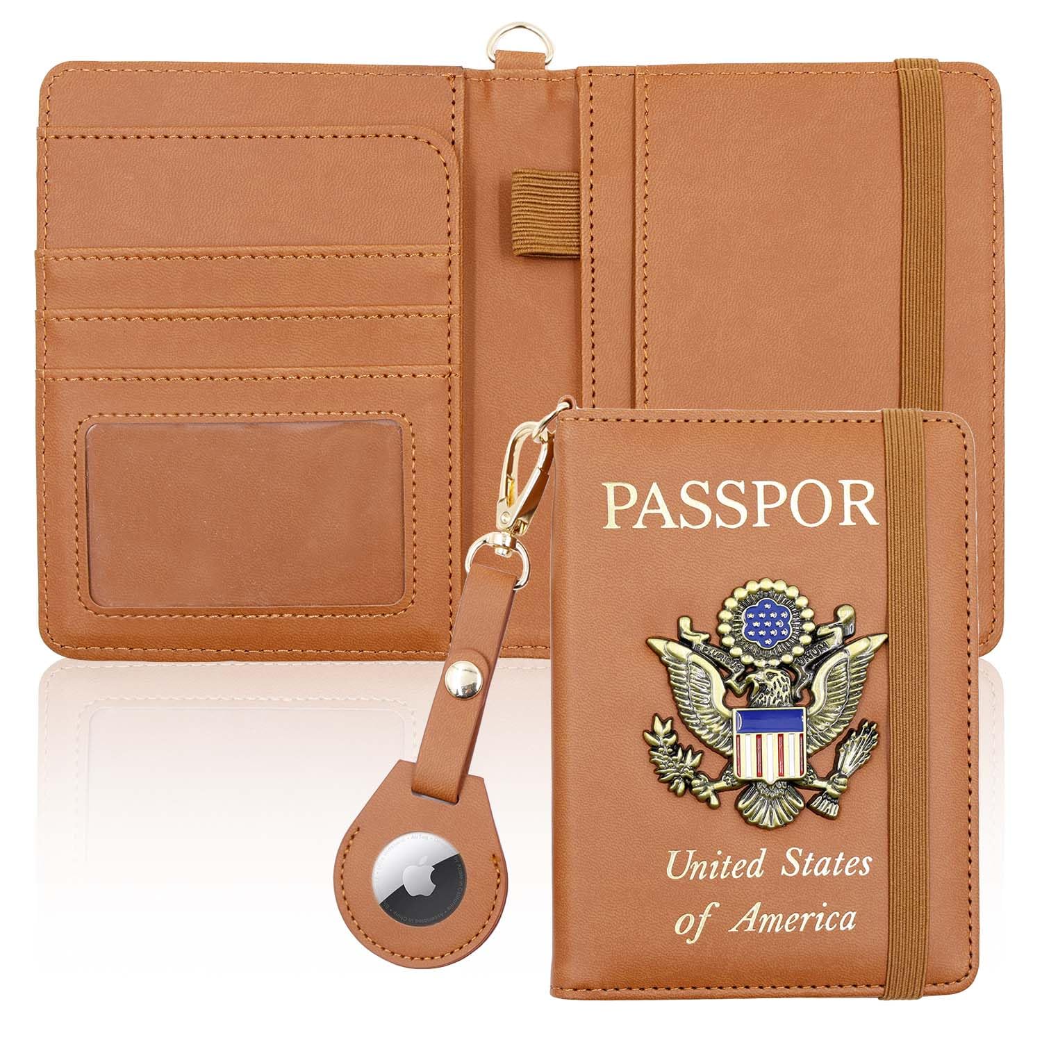 AirTag Passport Holder – RFID Blocking Travel Wallet for Women & Men - Abbycart