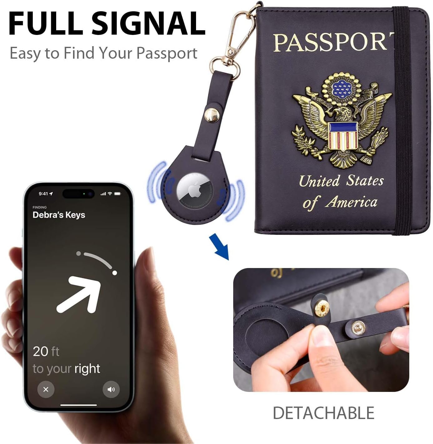 AirTag Passport Holder – RFID Blocking Travel Wallet for Women & Men - Abbycart