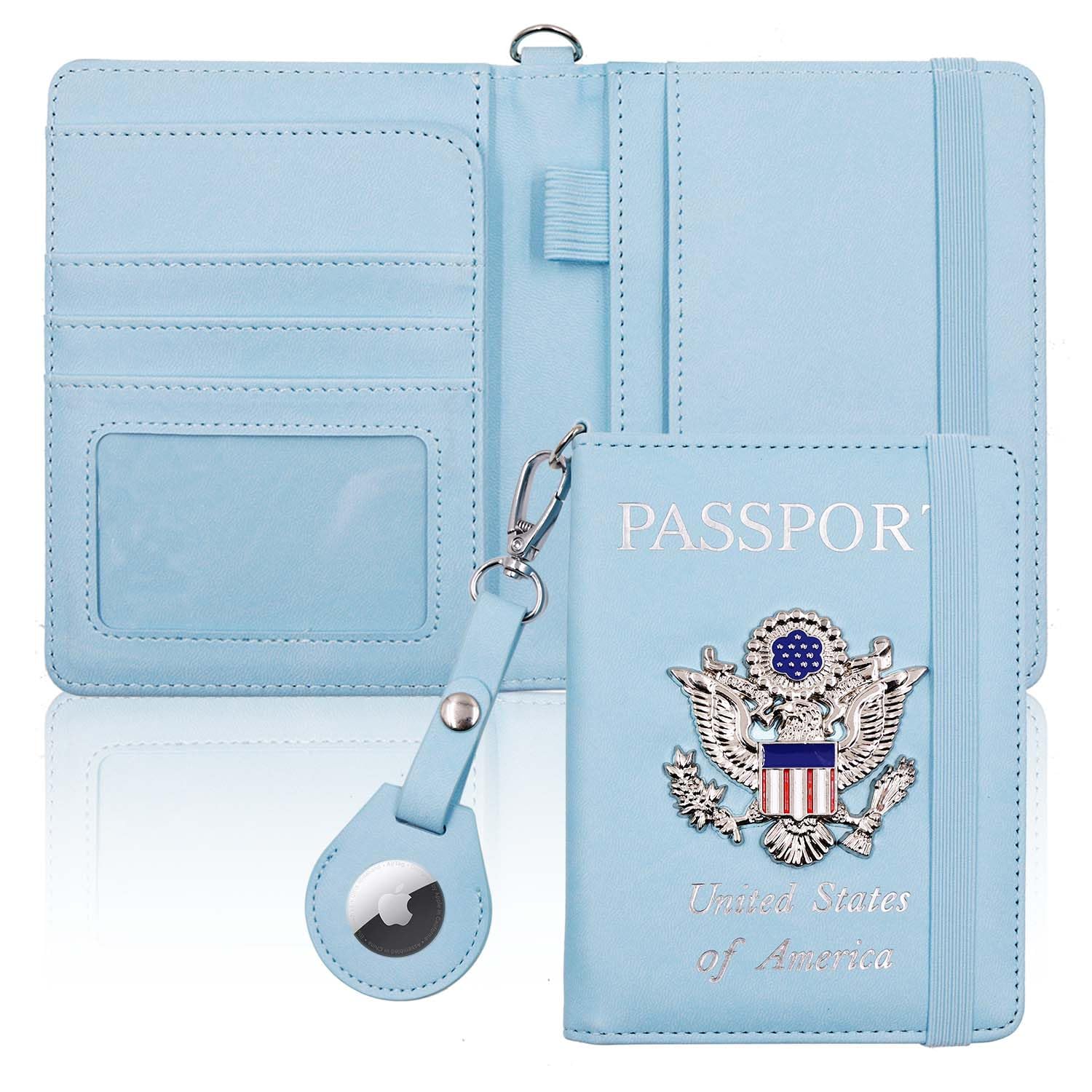 AirTag Passport Holder – RFID Blocking Travel Wallet for Women & Men - Abbycart