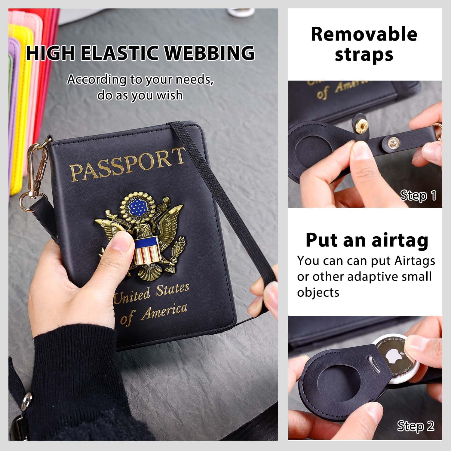AirTag Passport Holder – RFID Blocking Travel Wallet for Women & Men - Abbycart