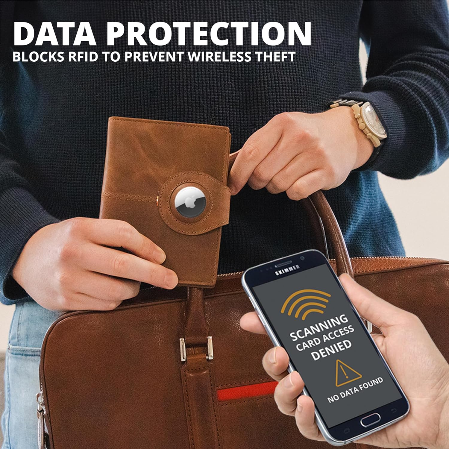 AirTag Passport Holder – RFID Leather Travel Wallet - Abbycart