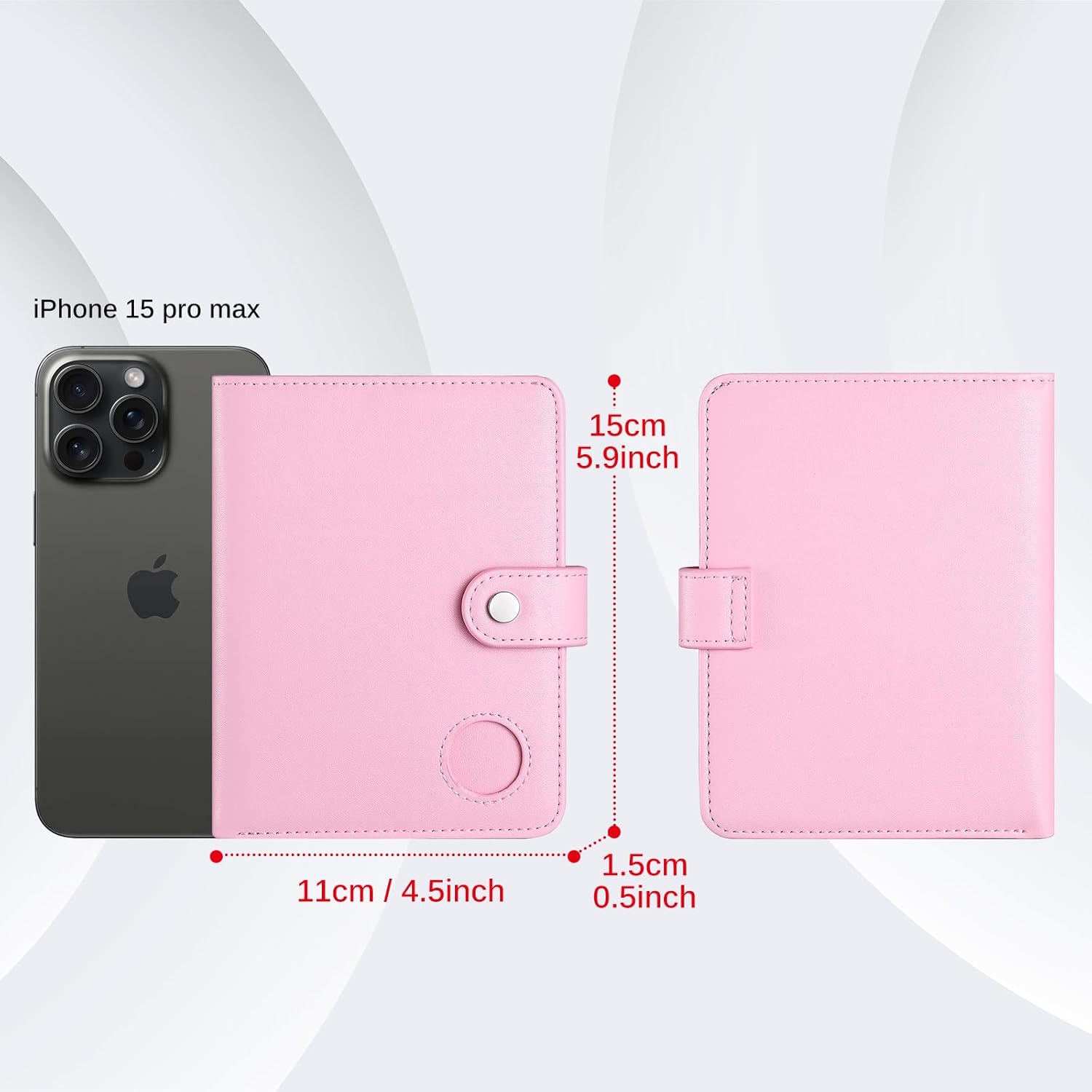 AirTag Passport Holder Wallet – Slim Faux Leather Travel Organizer for Women & Men with Card Slots & Button Closure - Abbycart