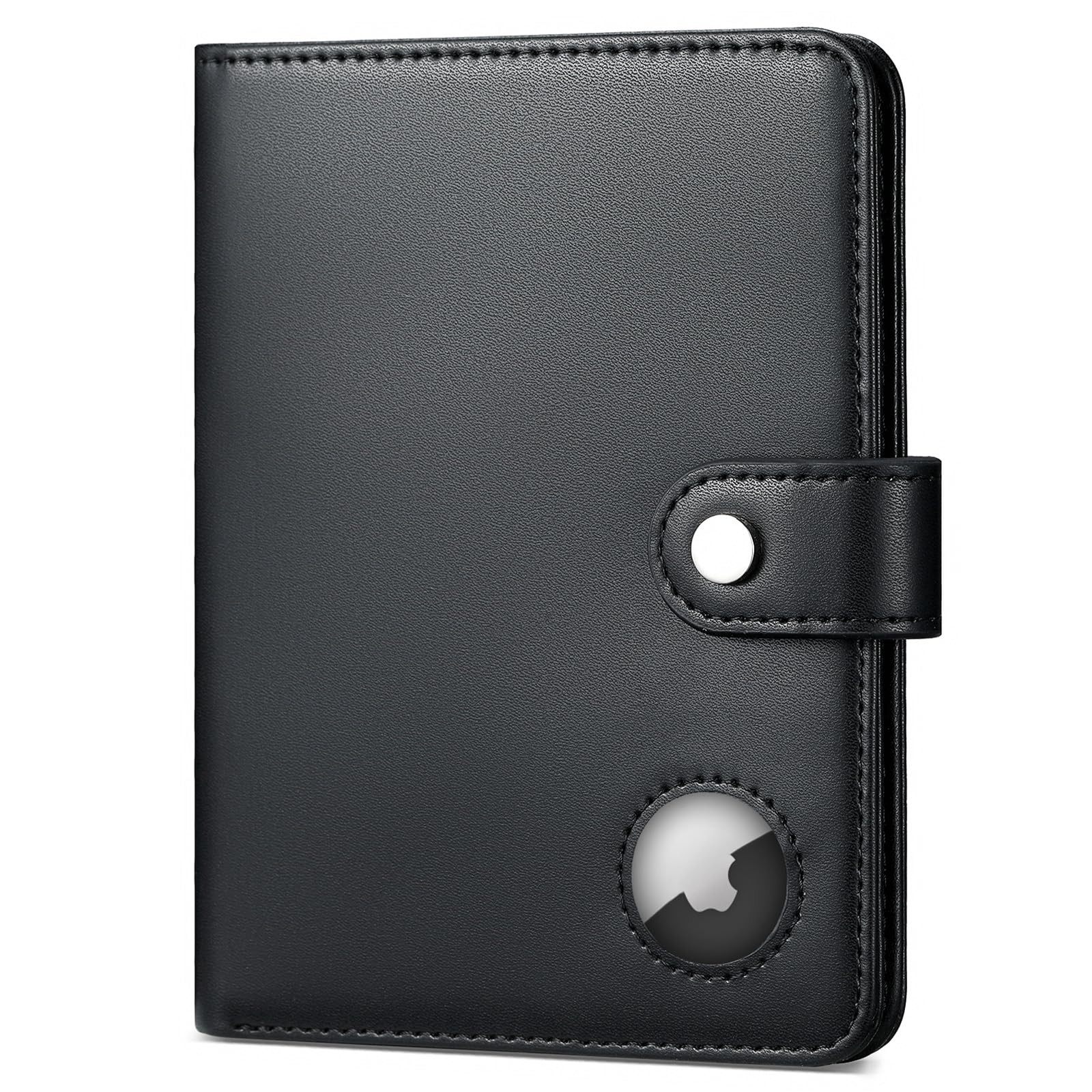 AirTag Passport Holder Wallet – Slim Faux Leather Travel Organizer for Women & Men with Card Slots & Button Closure - Abbycart