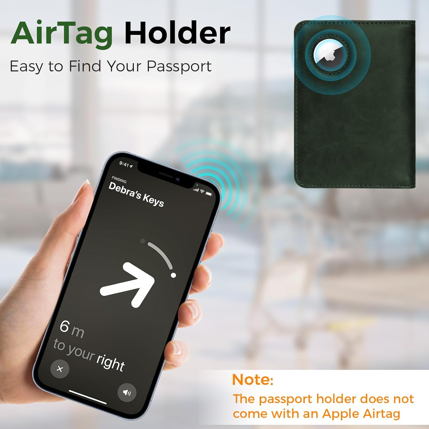 AirTag Passport Holder Wallet with RFID Blocking – Travel Passport Cover for Men & Women - Abbycart