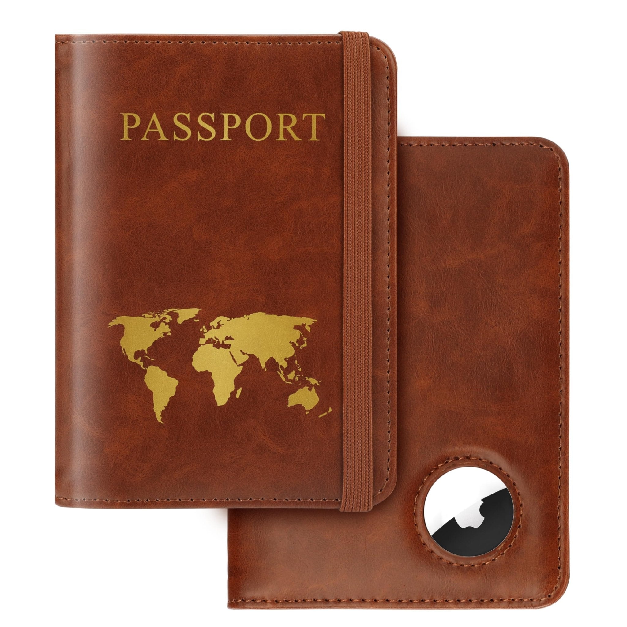AirTag Passport Holder Wallet with RFID Blocking – Travel Passport Cover for Men & Women - Abbycart