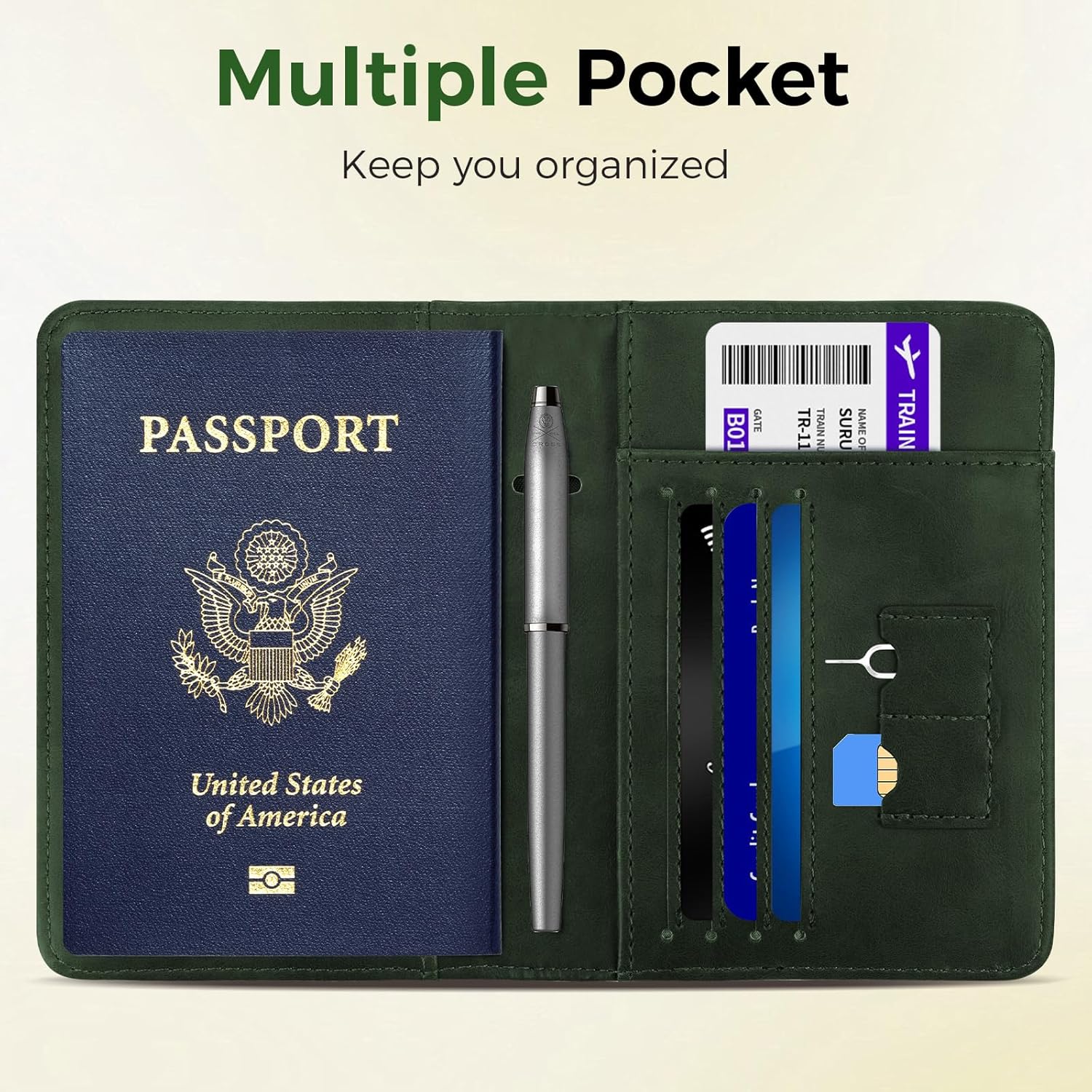 AirTag Passport Holder Wallet with RFID Blocking – Travel Passport Cover for Men & Women - Abbycart