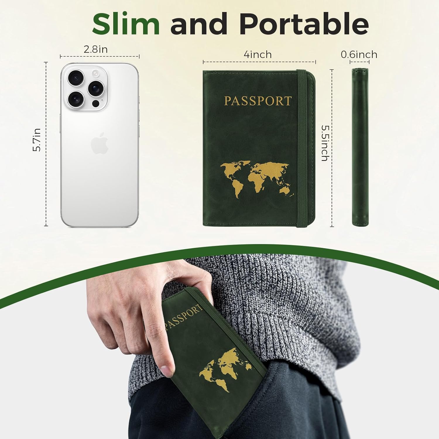 AirTag Passport Holder Wallet with RFID Blocking – Travel Passport Cover for Men & Women - Abbycart