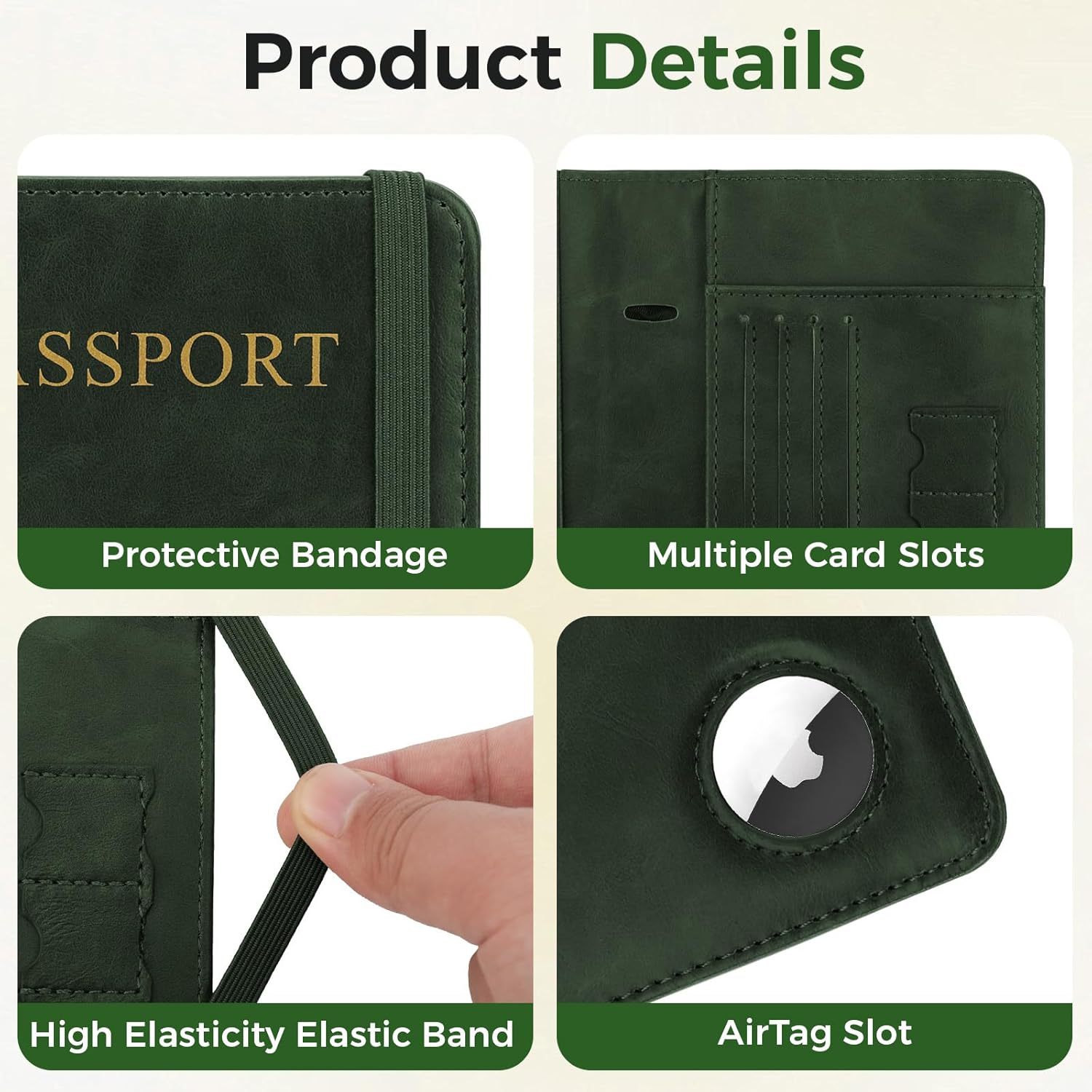 AirTag Passport Holder Wallet with RFID Blocking – Travel Passport Cover for Men & Women - Abbycart