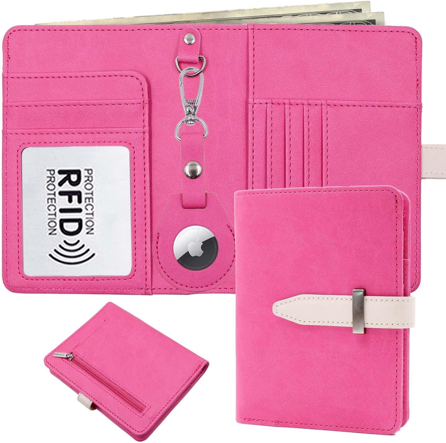 AirTag Passport Holder with RFID Blocking – Compact Travel Wallet - Abbycart