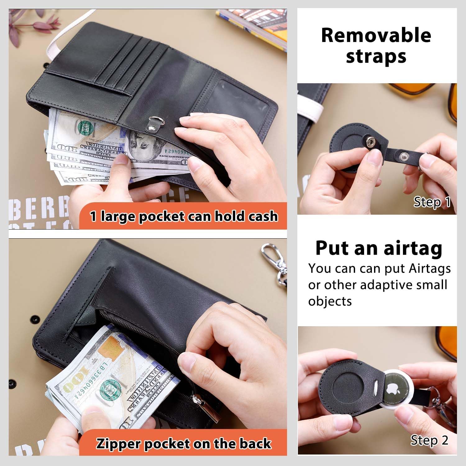 AirTag Passport Holder with RFID Blocking – Compact Travel Wallet - Abbycart
