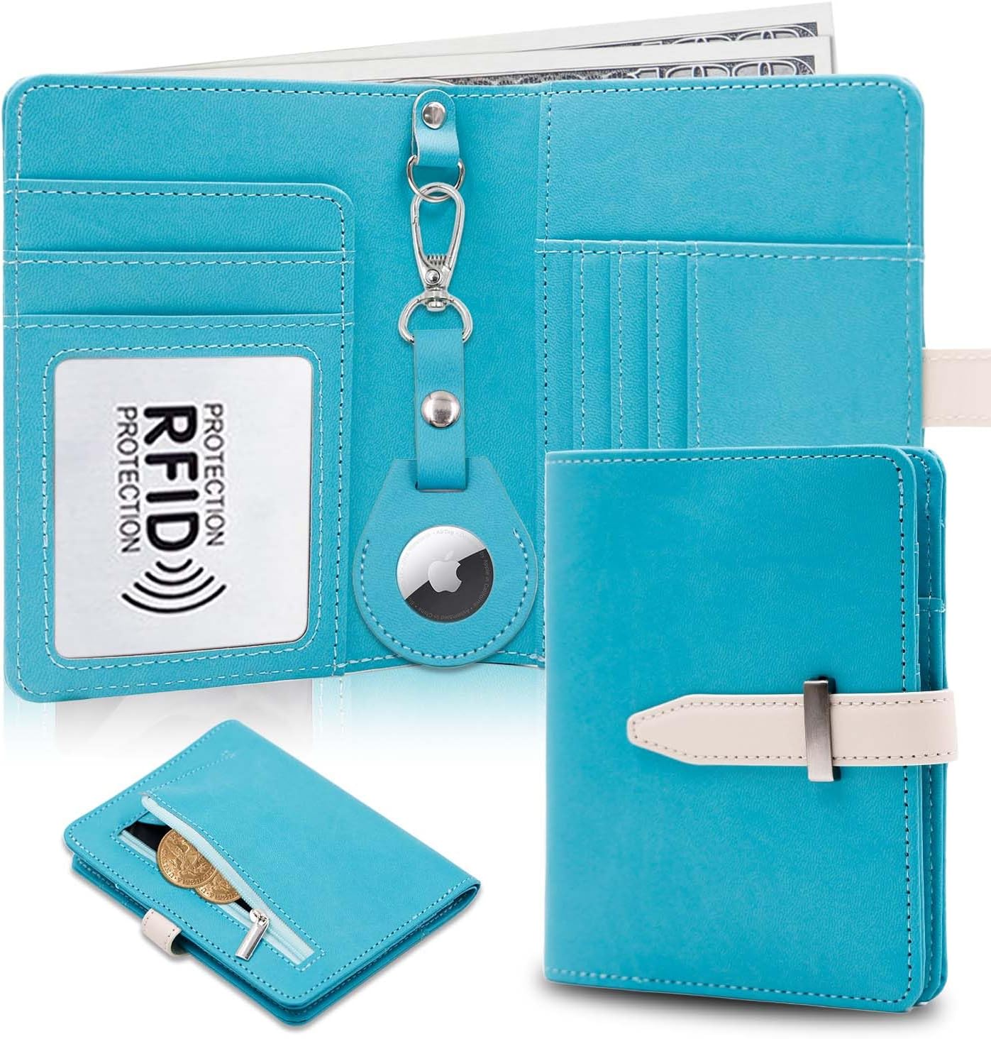 AirTag Passport Holder with RFID Blocking – Compact Travel Wallet - Abbycart