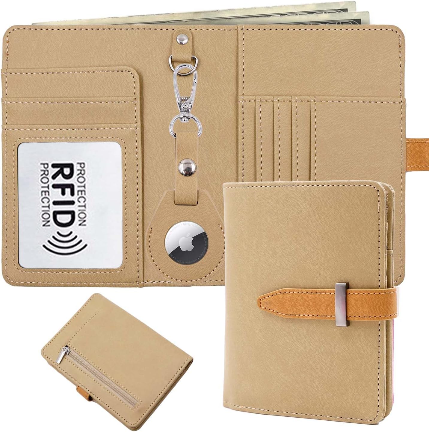 AirTag Passport Holder with RFID Blocking – Compact Travel Wallet - Abbycart
