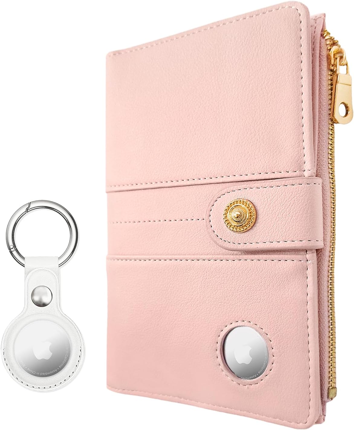 Airtag Passport Holder Women – RFID Blocking Travel Wallet with Zipper Pocket, Card Slots, Pen & Keychain - Abbycart
