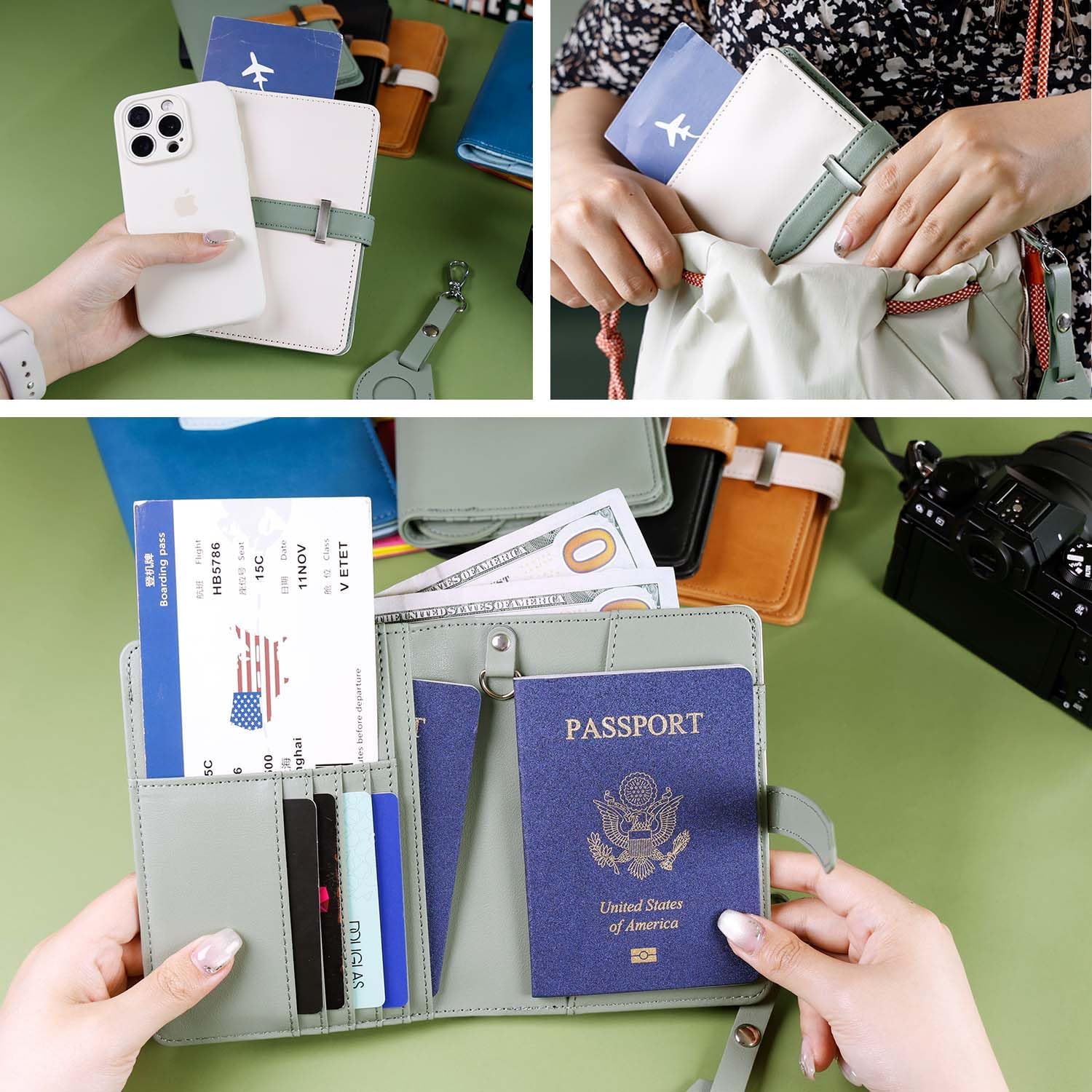 AirTag Passport Wallet – RFID Travel Organizer for Women & Men - Abbycart