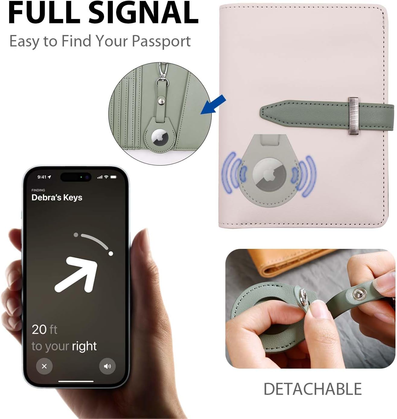 AirTag Passport Wallet – RFID Travel Organizer for Women & Men - Abbycart