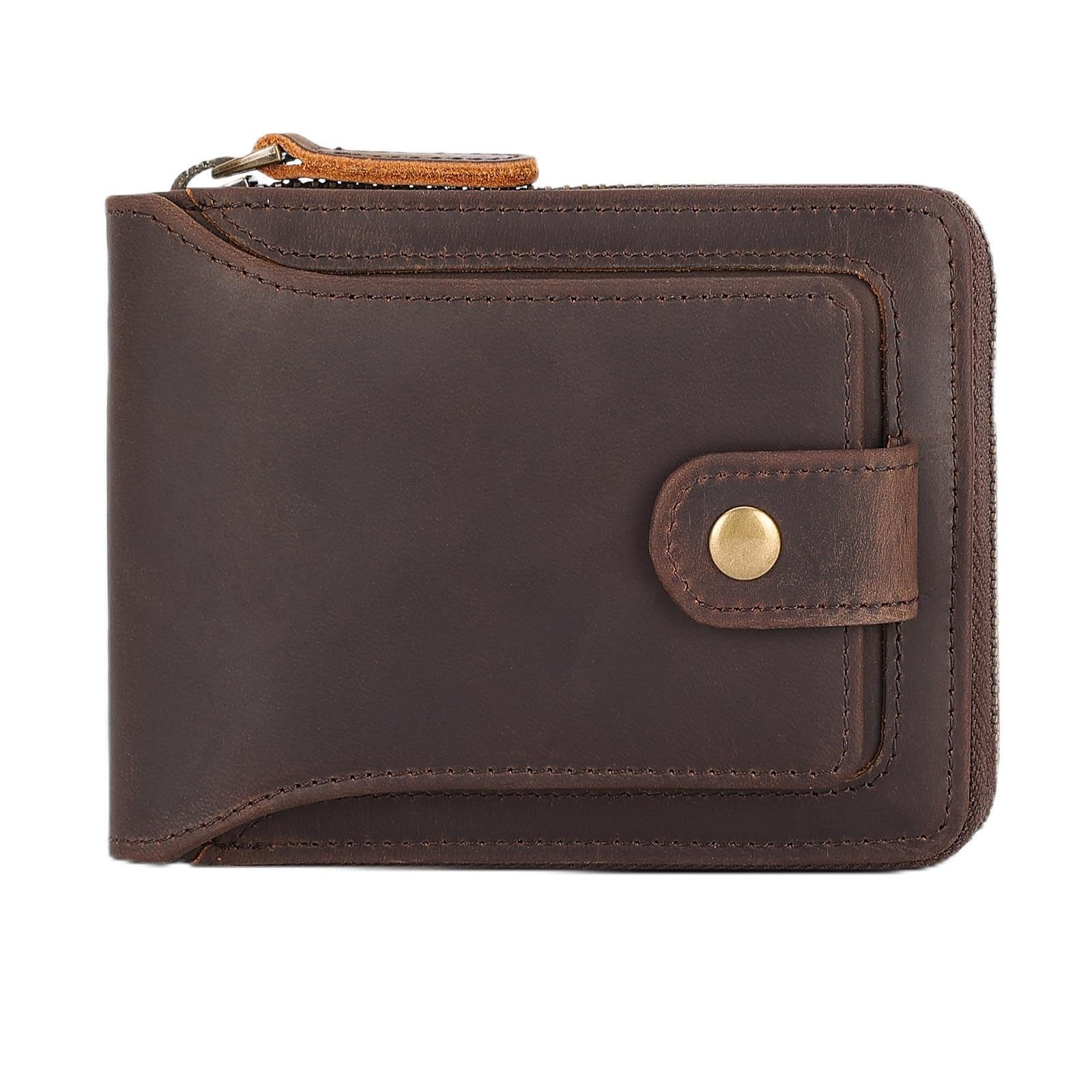 AirTag Wallet for Men – Full Grain Leather RFID Bifold