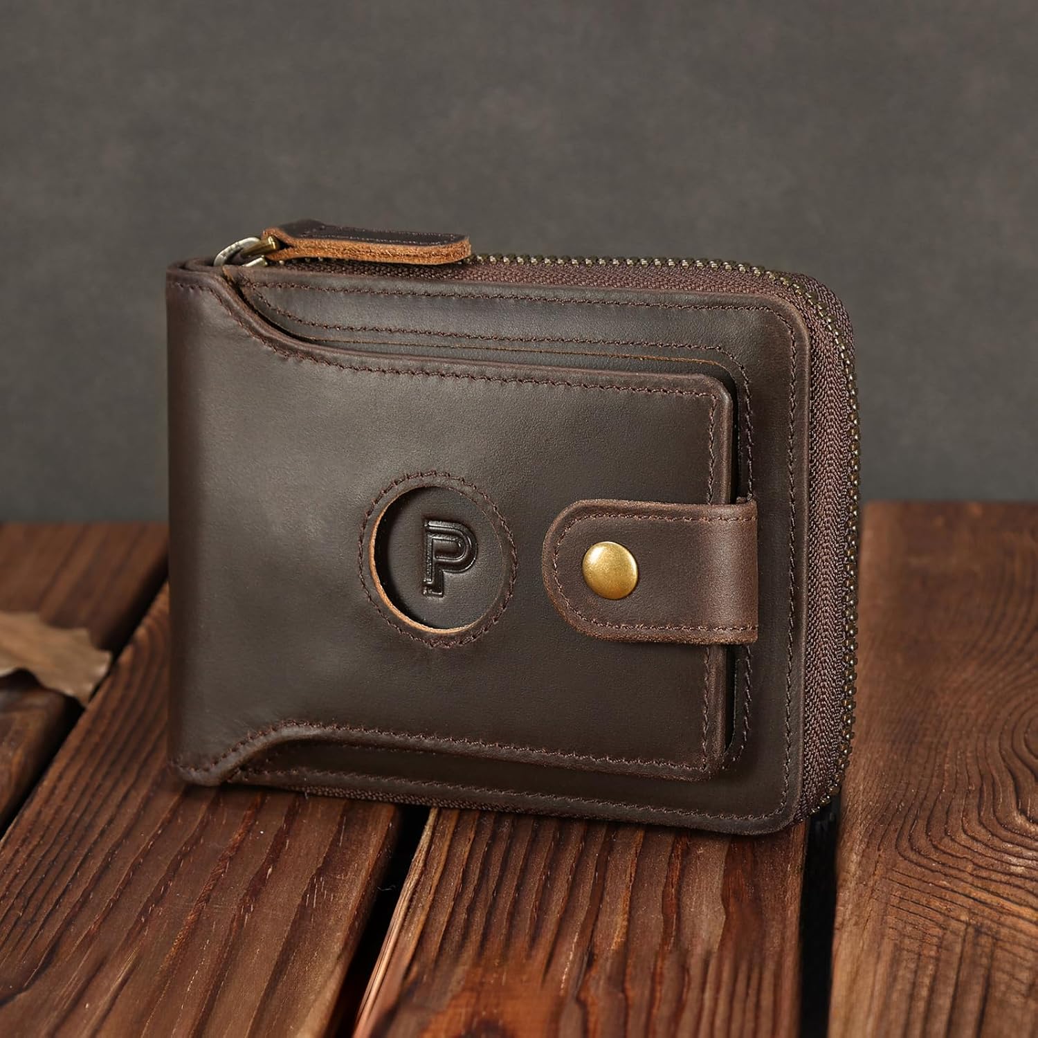 AirTag Wallet for Men – Full Grain Leather RFID Bifold - Abbycart