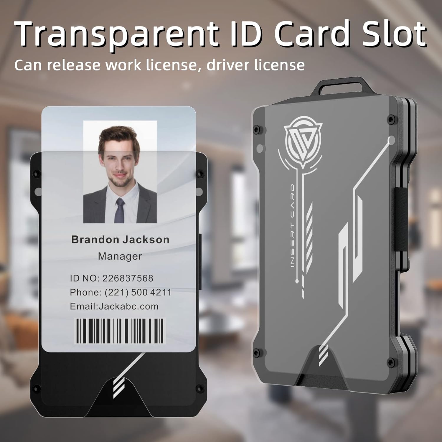 AirTag Wallet for Men (No AirTag) with Clear ID Card Holder, RFID Blocking Carbon Fiber Slim Tactical Wallet, Metal Minimalist Front Pocket Wallet Holds 15 Cards - Abbycart