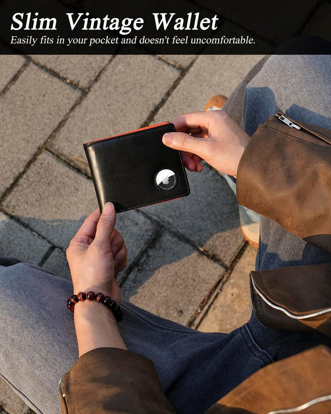 AirTag Wallet for Men – RFID Blocking Bifold Leather Wallet with 12 Card Slots & ID Windows - Abbycart