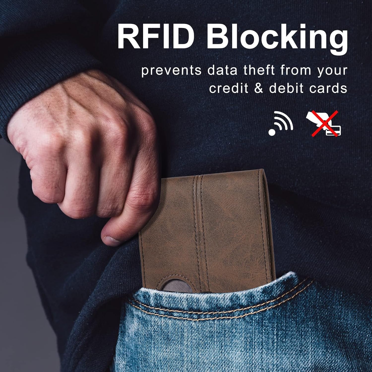 AirTag Wallet for Men – RFID Blocking Leather Bifold - Abbycart