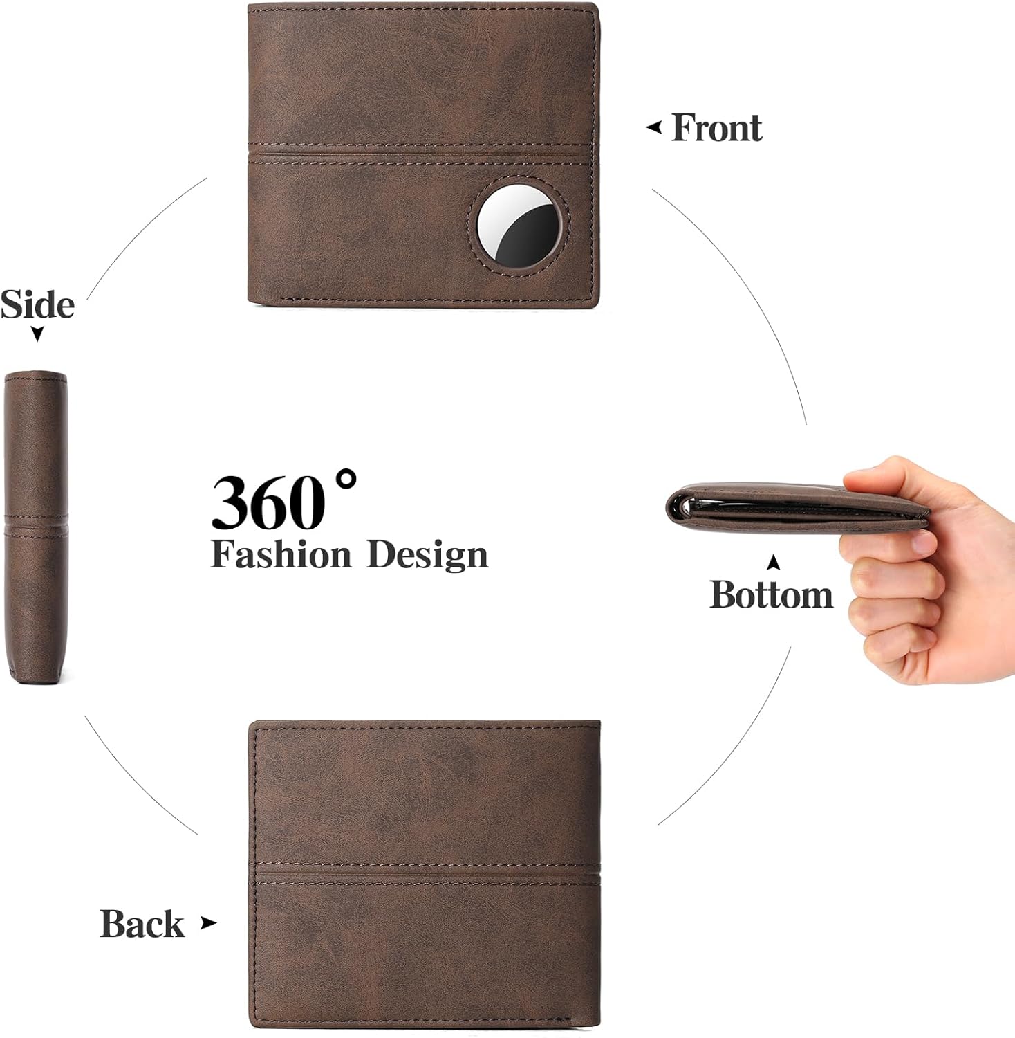 AirTag Wallet for Men – RFID Blocking Leather Bifold - Abbycart