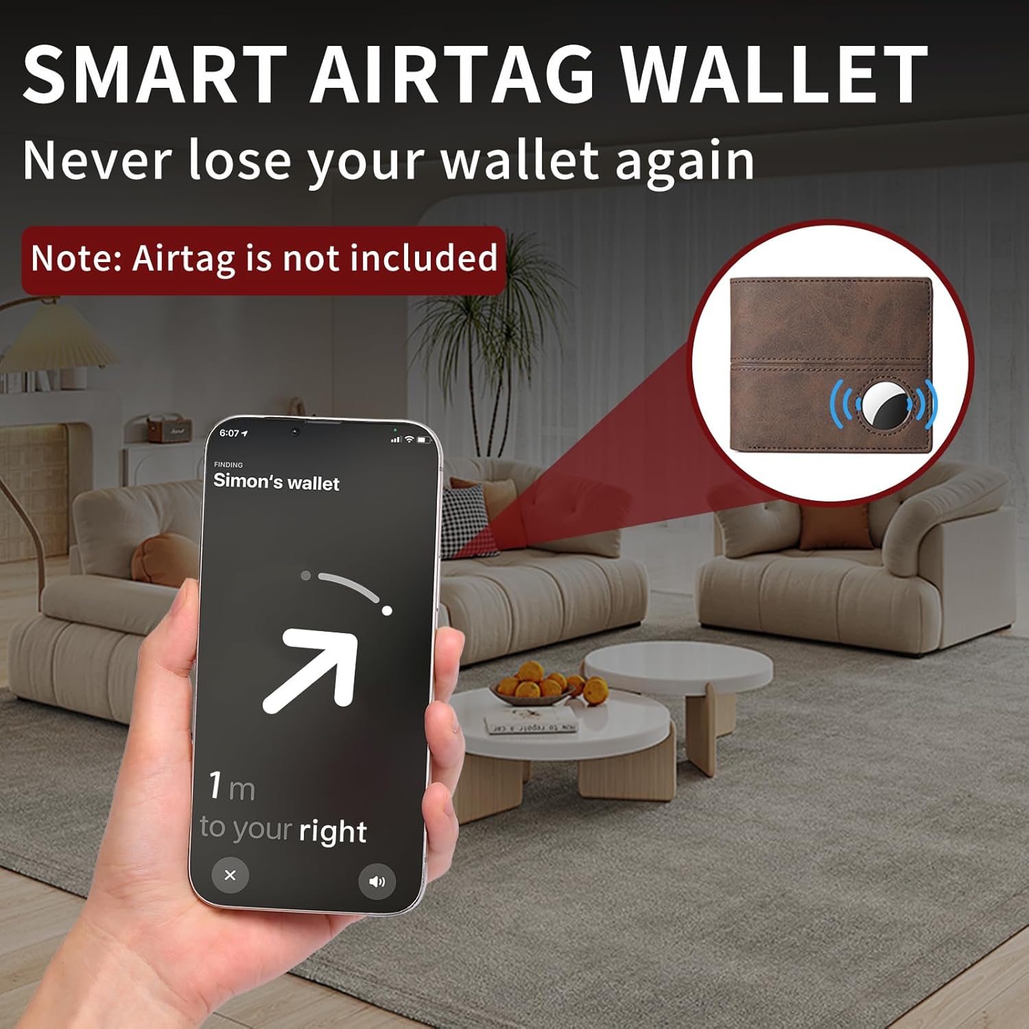 AirTag Wallet for Men – RFID Blocking Leather Bifold - Abbycart