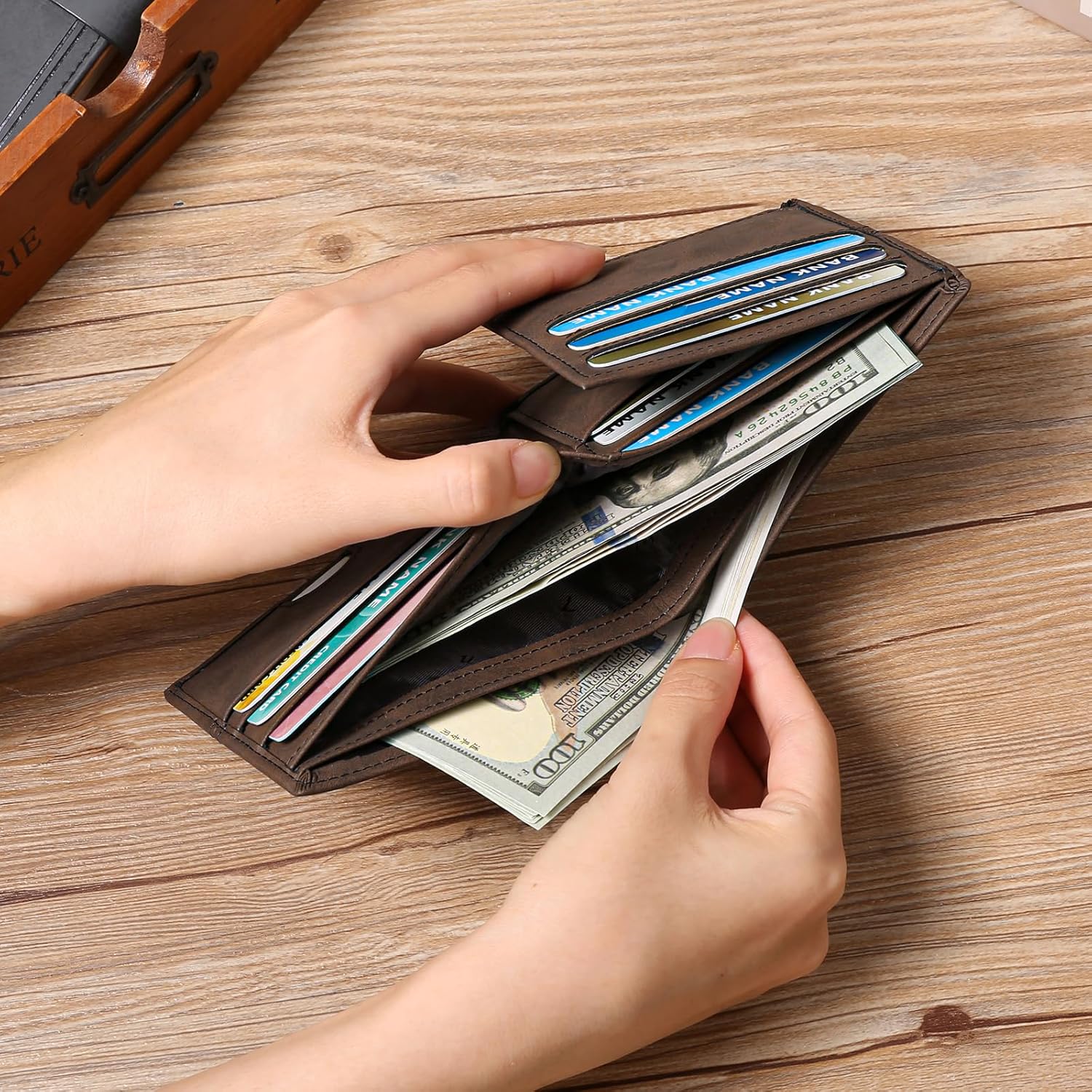 AirTag Wallet for Men – RFID Blocking Leather Bifold - Abbycart