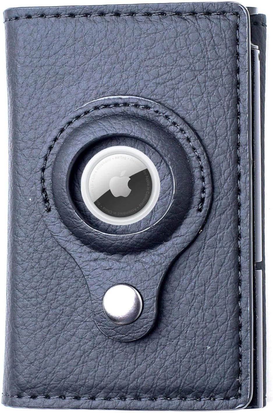 Airtag Wallet for Men - RFID Blocking Leather Slim Wallet with AirTag Holder, Pop - Up Card Slot, Money Clip, and ID Window - Abbycart