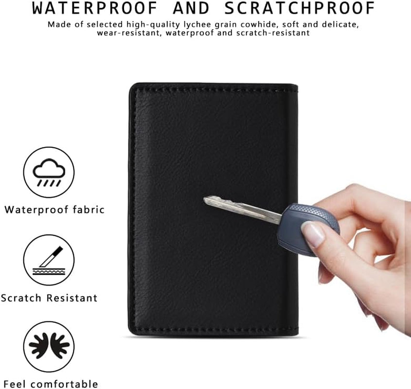 Airtag Wallet for Men - RFID Blocking Leather Slim Wallet with AirTag Holder, Pop - Up Card Slot, Money Clip, and ID Window - Abbycart