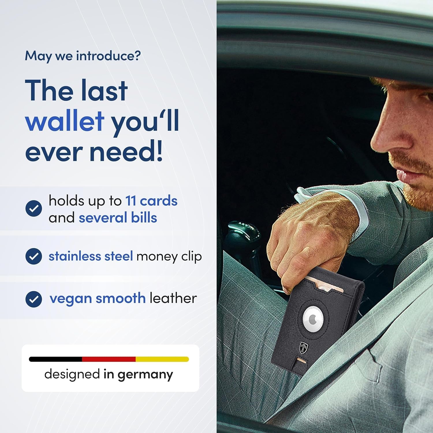 AirTag Wallet for Men - RFID Blocking Slim Bifold with Money Clip & Card Holder - Abbycart