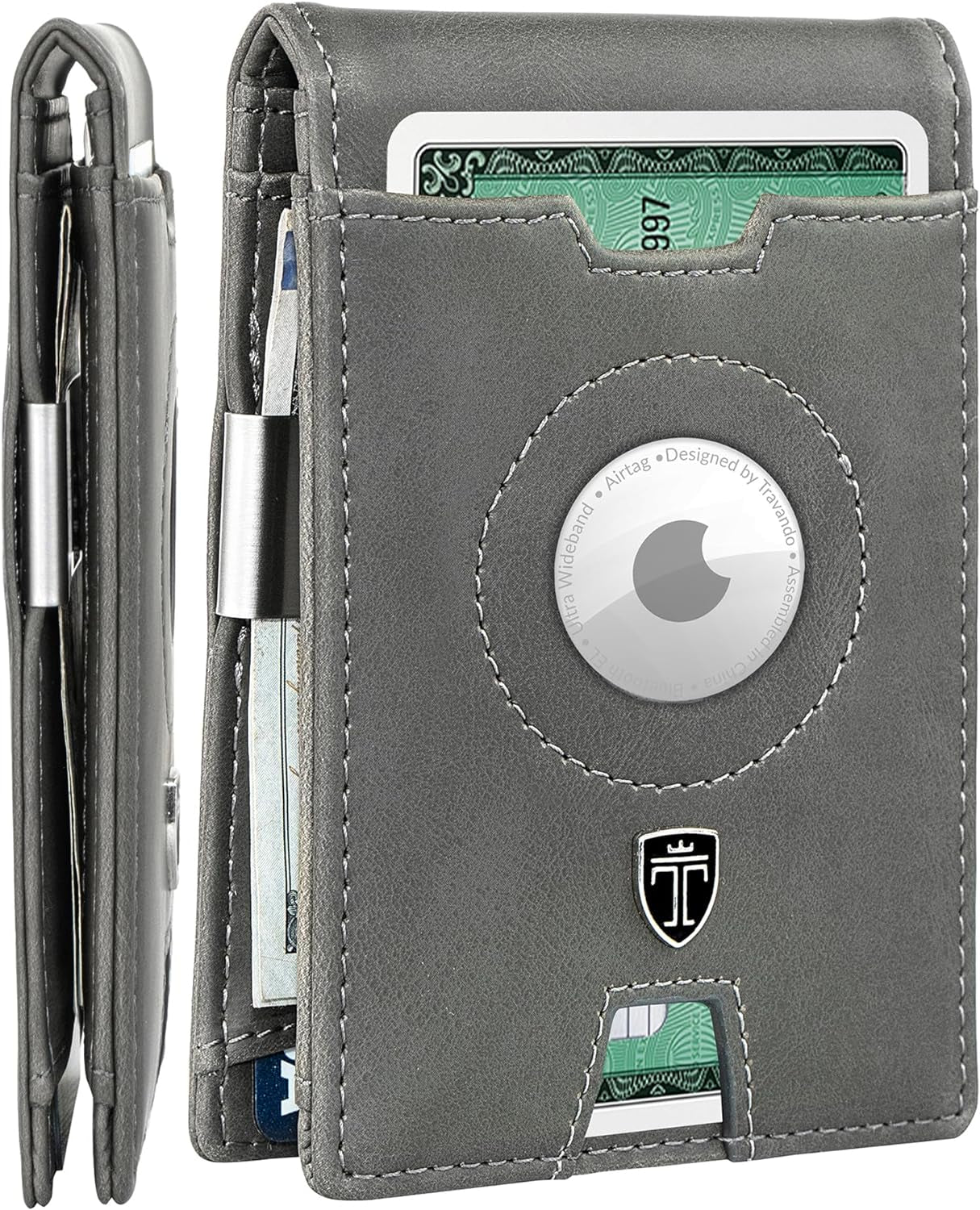 AirTag Wallet for Men - RFID Blocking Slim Bifold with Money Clip & Card Holder - Abbycart