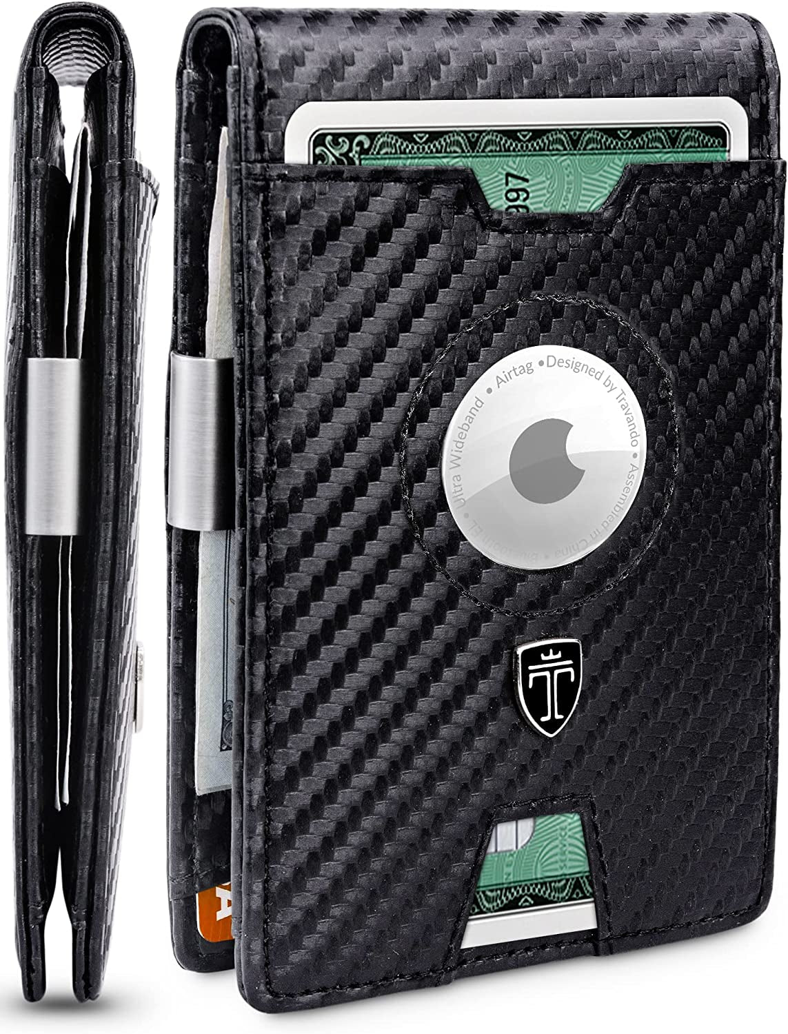 AirTag Wallet for Men - RFID Blocking Slim Bifold with Money Clip & Card Holder - Abbycart