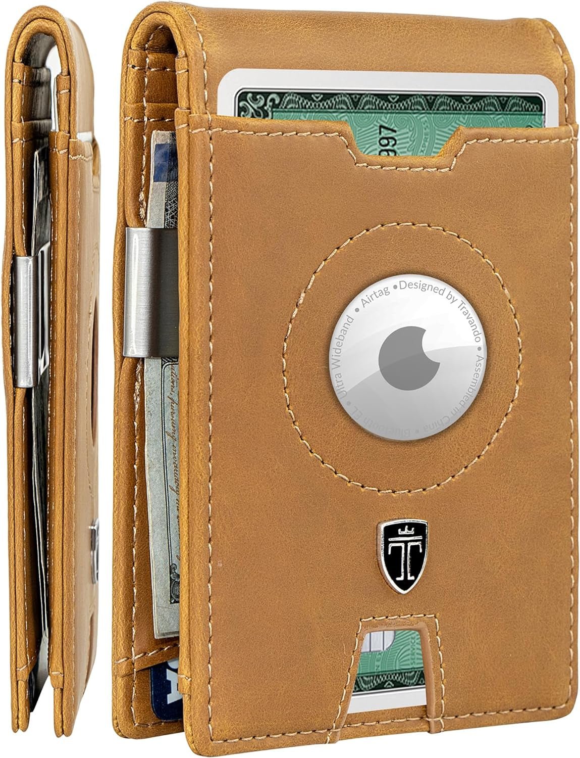 AirTag Wallet for Men - RFID Blocking Slim Bifold with Money Clip & Card Holder - Abbycart