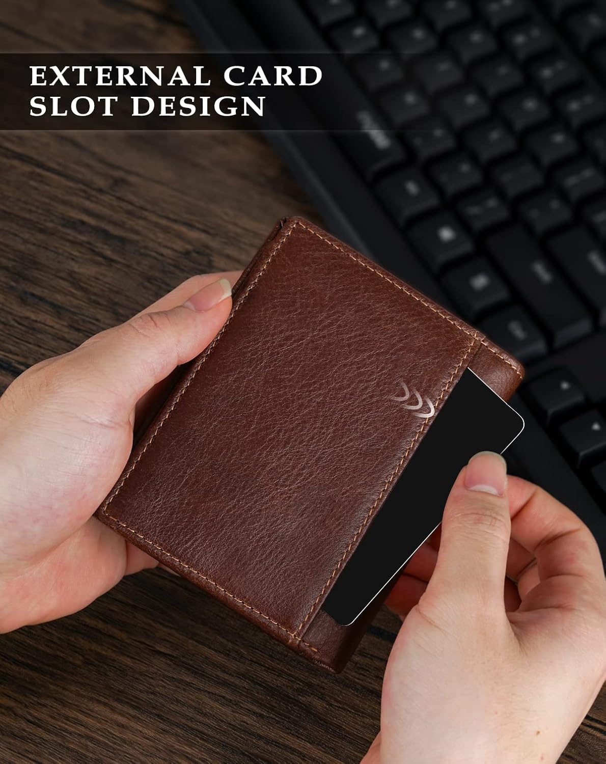 AirTag Wallet for Men – RFID Leather Bifold with Card Slots - Abbycart