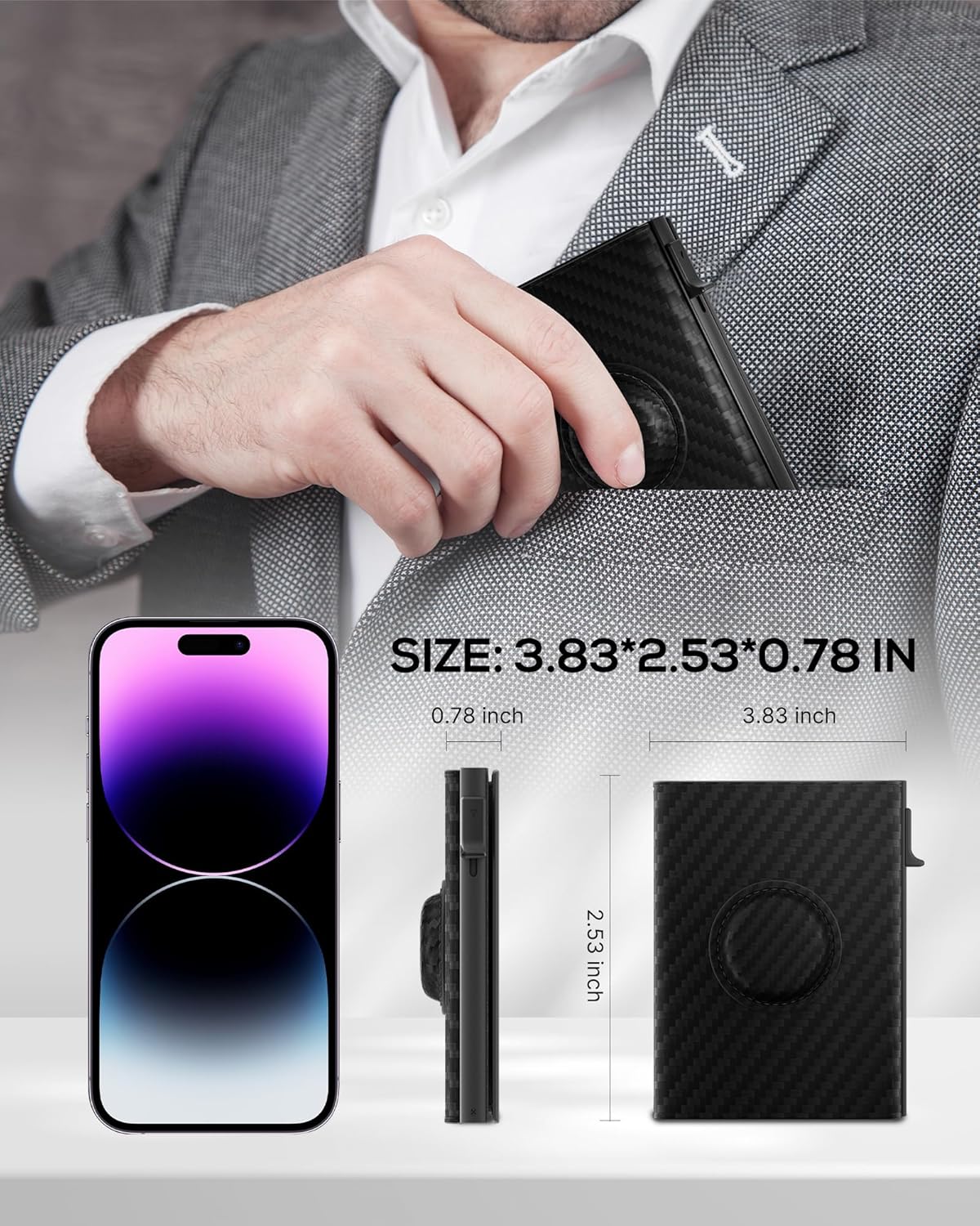 AirTag Wallet for Men – RFID Slim Pop - Up Card Holder - Abbycart