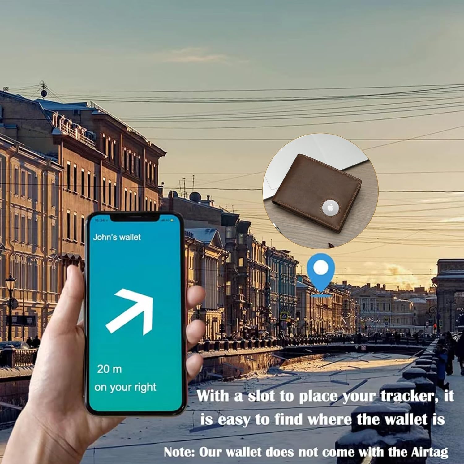 AirTag Wallet for Men – Slim Leather Bifold, RFID Blocking Small Card Holder (AirTag Not Included) - Abbycart