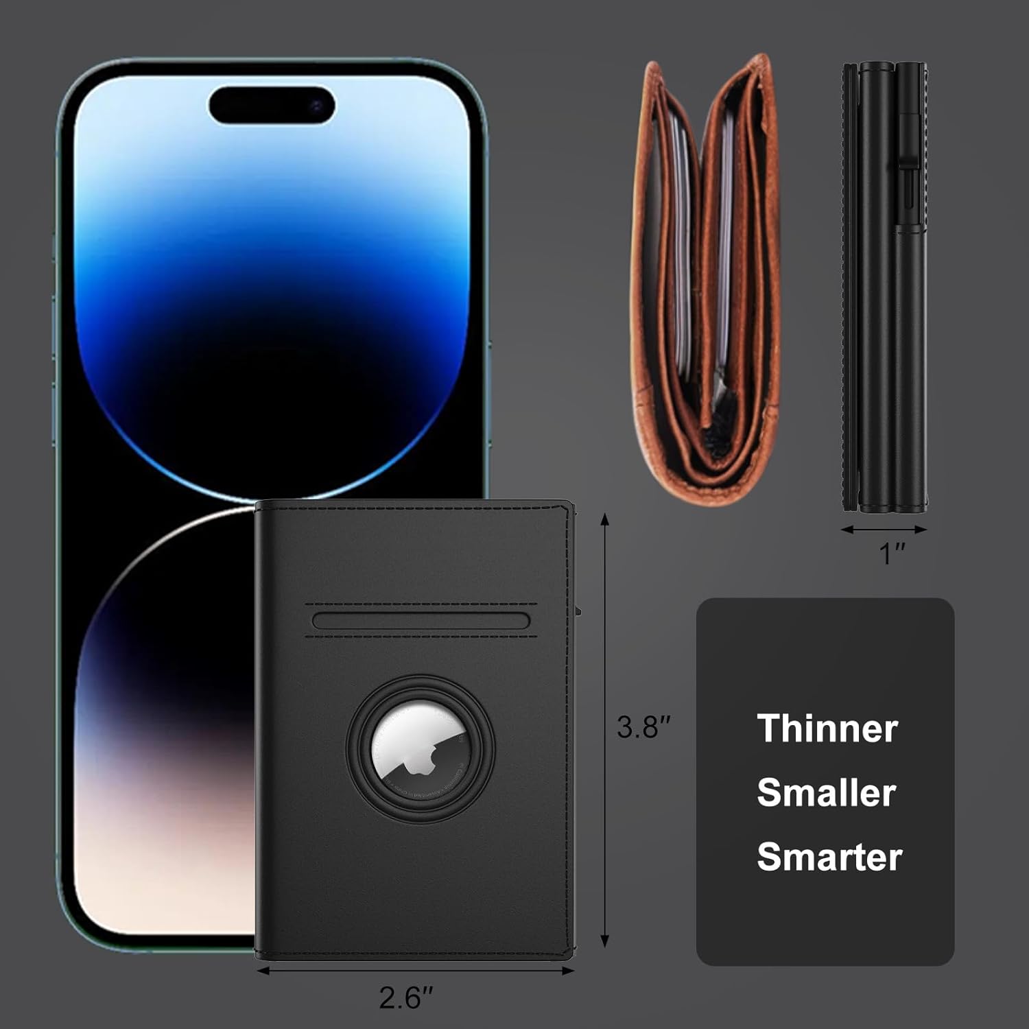 AirTag Wallet for Men – Slim Leather RFID Trifold Wallet - Abbycart