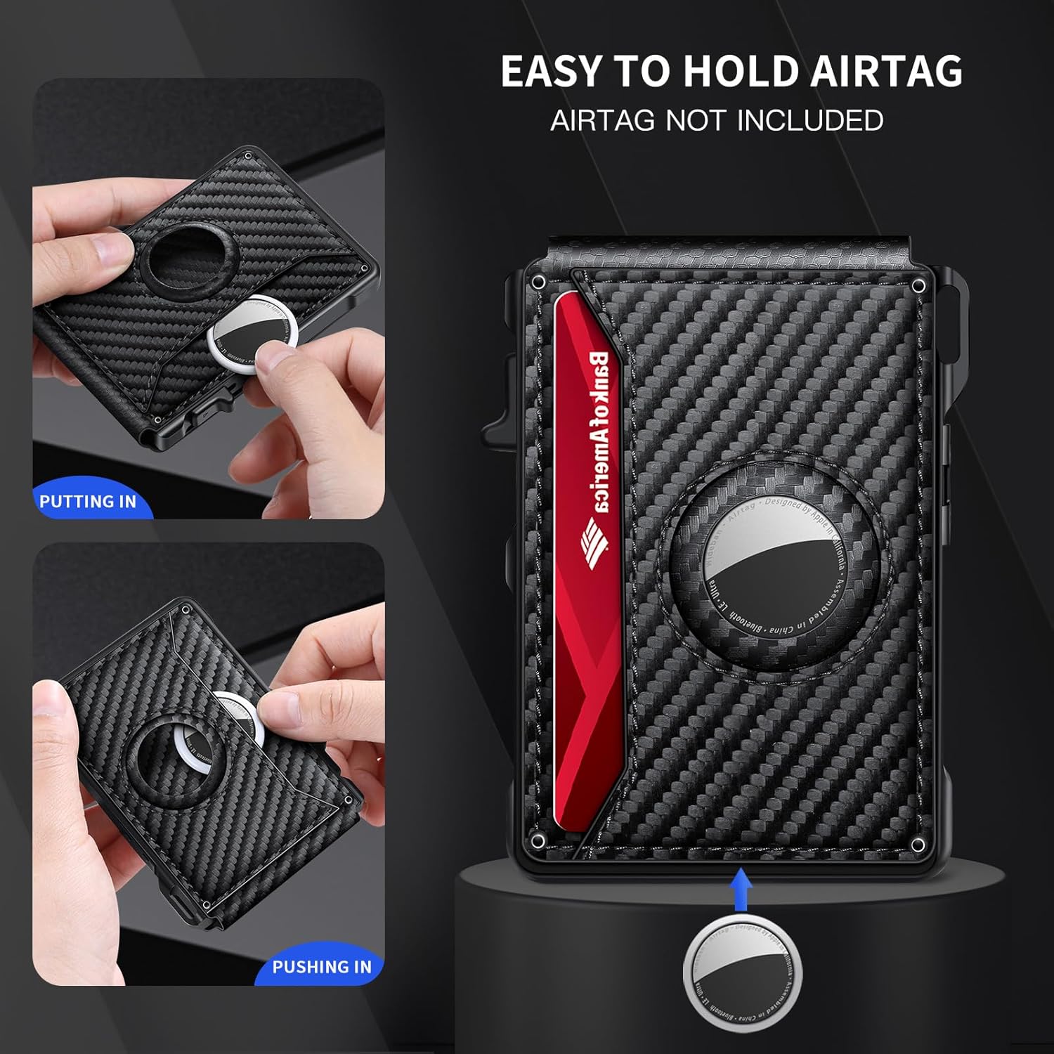 AirTag Wallet for Men – Slim RFID Bifold Card Holder (12+ Cards) - Abbycart